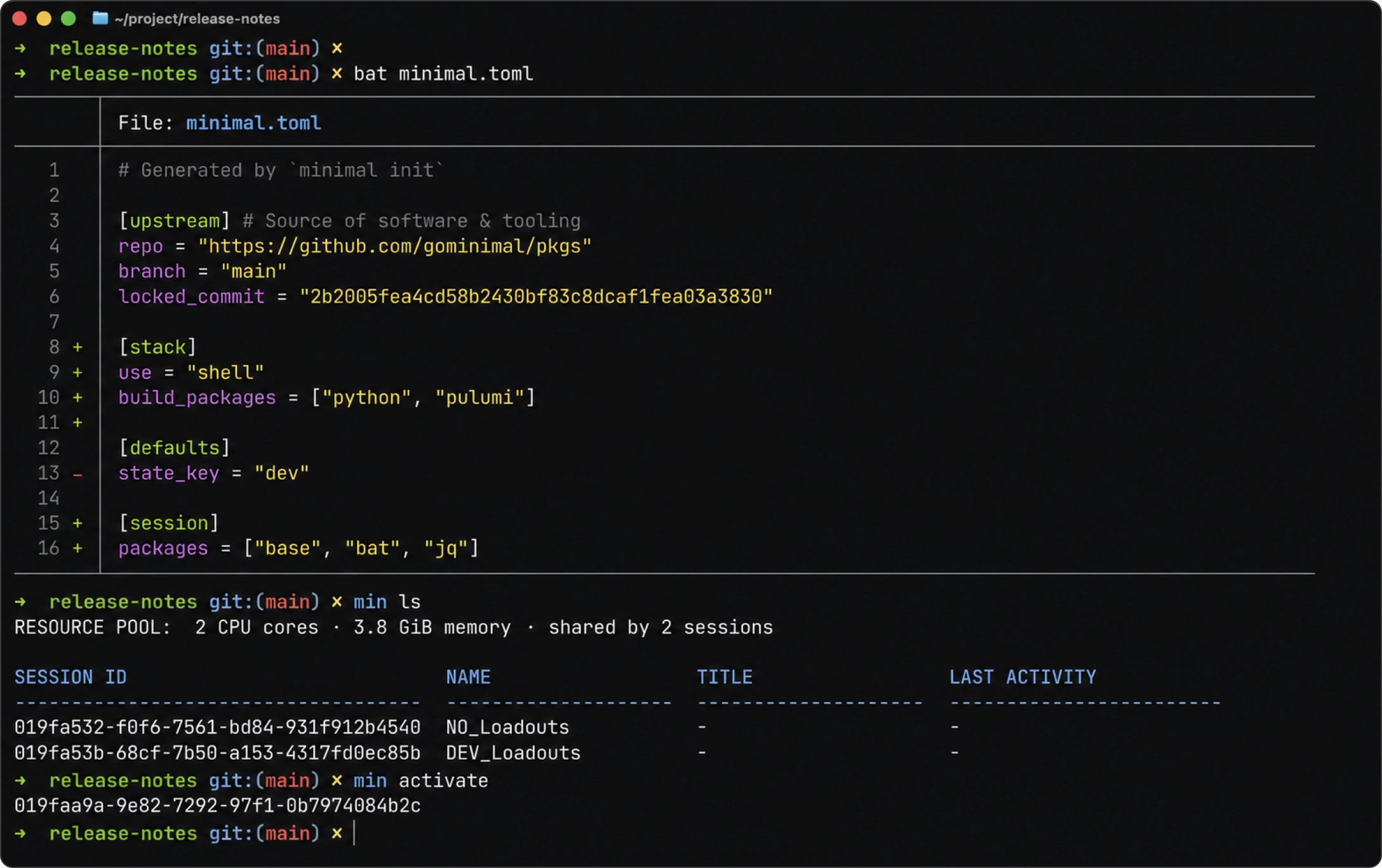 An overview of the available Sessions, configuration, and Session creation